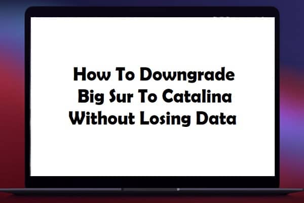 How To Downgrade Big Sur To Catalina Without Losing Data