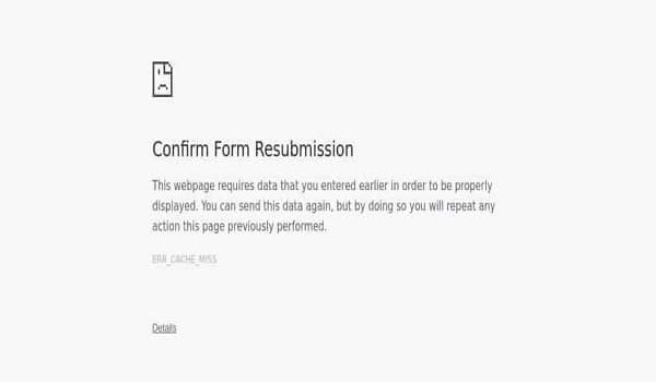 Confirm Form Resubmission
